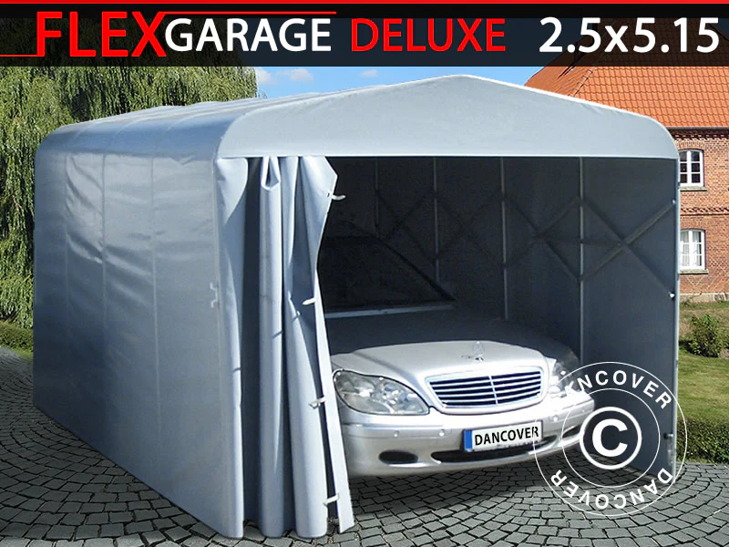 Hopfällbart tunnelgarage (Bil), ECO, 2,5x5,15x2,15m, grå