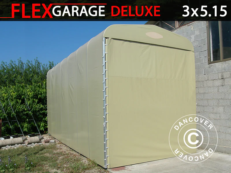 Hopfällbart tunnelgarage (Husbil), 3x5,15x3,6m, Beige