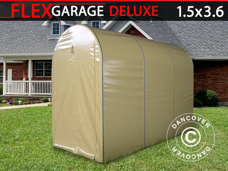 Hopfällbart tunnelgarage (MC), 1,5x3,6x2,05m, beige
