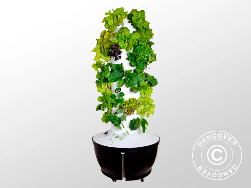 Hydroponiskt odlingstorn med LED, 0,80x0,80x1,7m, Vit - Image 3