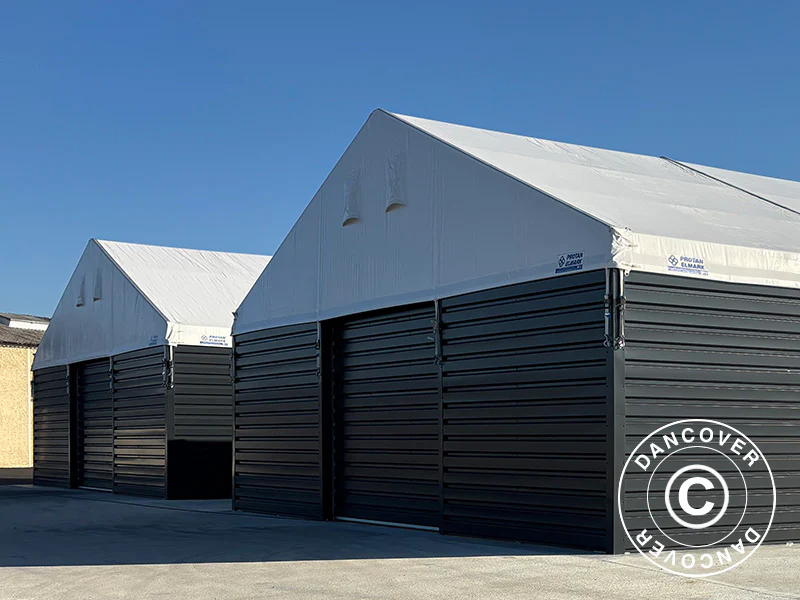 Industriell förvaringshall Alu 10x10x4,52m med skjutport, PVC/Metall, Vit - Image 9