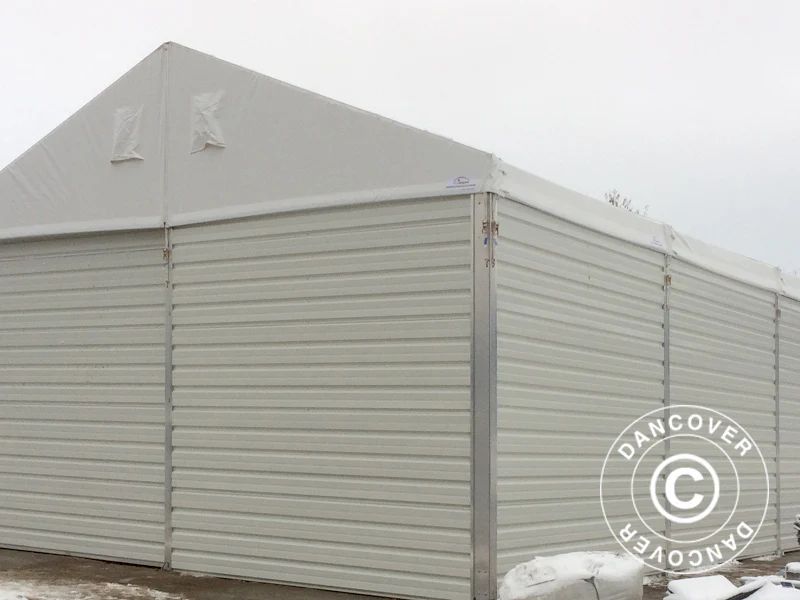 Industriell förvaringshall Alu 12x25x5,92m med skjutport, PVC/Metall, Vit - Image 6