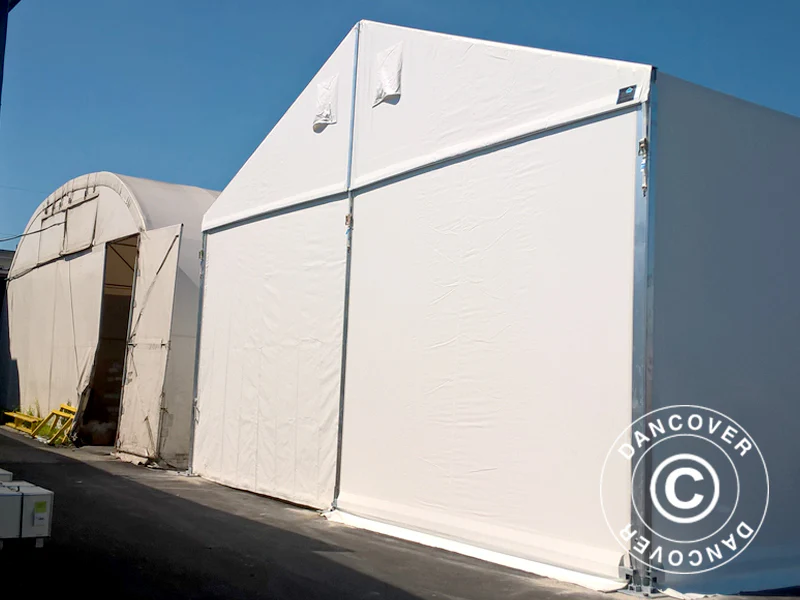 Industriell förvaringshall Alu 20x30x8,04m med skjutport, PVC, Vit - Image 12