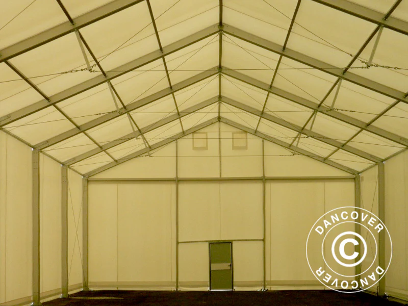 Industriell förvaringshall Alu 20x30x8,04m med skjutport, PVC, Vit - Image 4