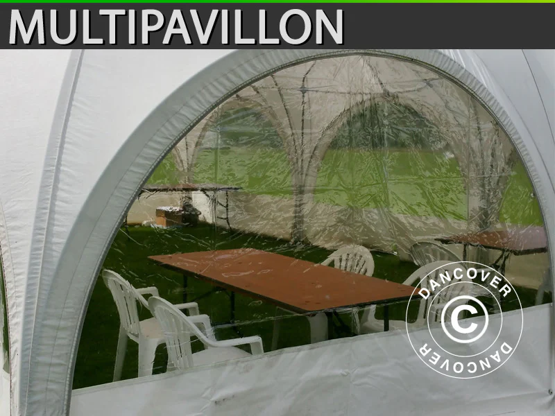 Kupoltält Multipavillon sidovägg med fönster 3x1,95m, Vit