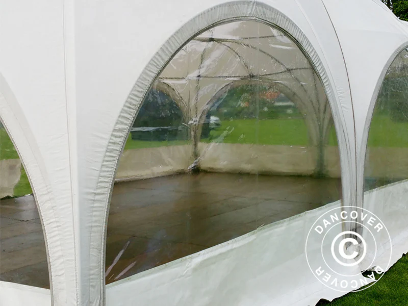 Kupoltält Multipavillon sidovägg med fönster 3x1,95m, Vit - Image 3