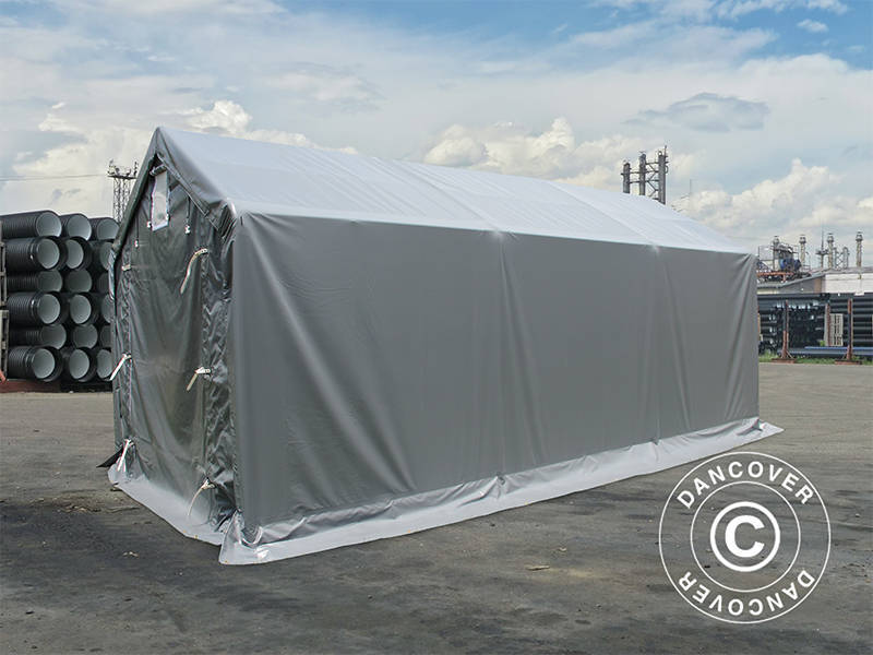 Lagertält PRO 3x6x2x2,82m, PVC, Grå - Image 2
