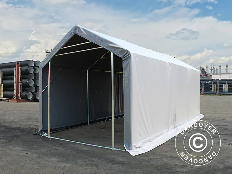 Lagertält PRO 3x6x2x2,82m, PVC, Grå - Image 4