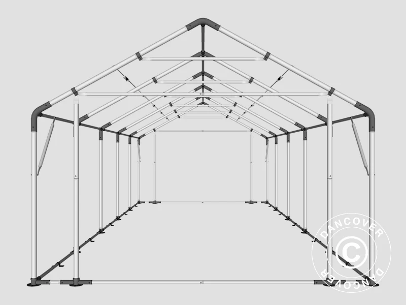 Lagertält PRO 4x10x2x3,1m, PVC, Grå - Image 21