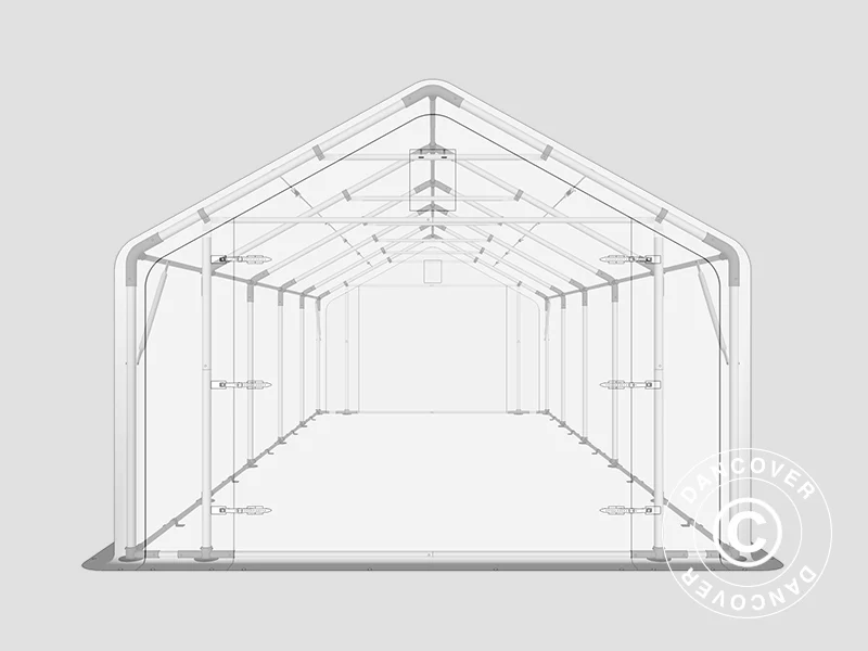 Lagertält PRO 4x10x2x3,1m, PVC, Grå - Image 8