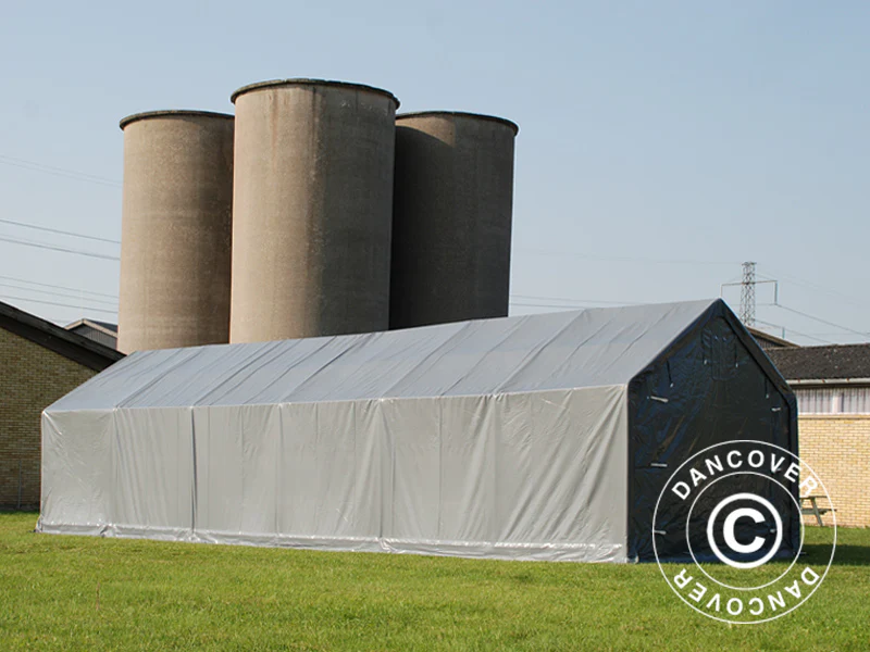 Lagertält PRO 4x12x2x3,1m, PVC, Grå - Image 11