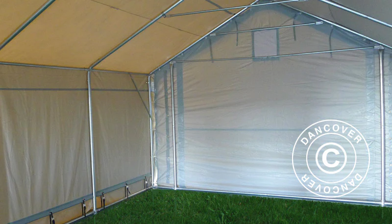 Lagertält PRO 4x12x2x3,1m, PVC, Grå - Image 26