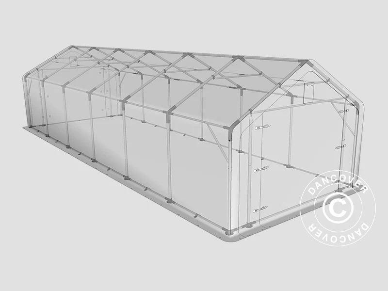 Lagertält PRO 4x12x2x3,1m, PVC, Grå - Image 27