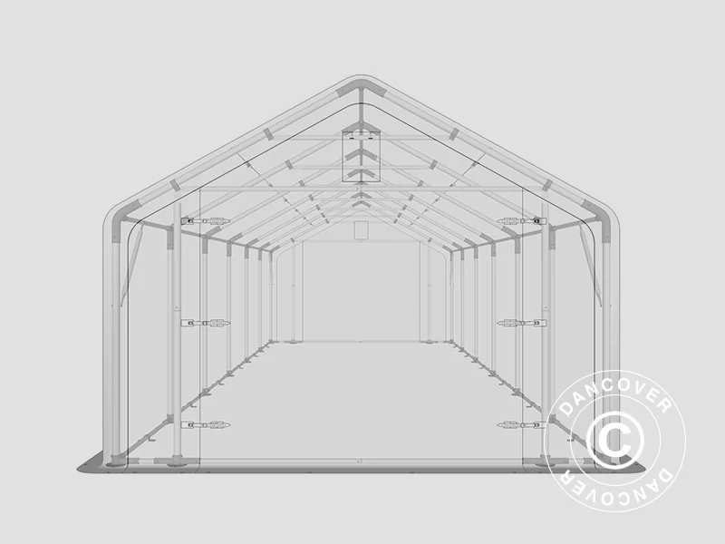 Lagertält PRO 4x12x2x3,1m, PVC, Grå - Image 28
