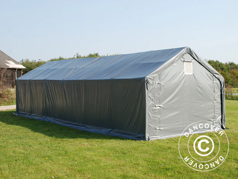 Lagertält PRO 4x12x2x3,1m, PVC, Grå - Image 3