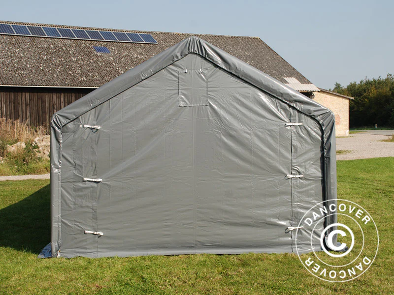 Lagertält PRO 4x12x2x3,1m, PVC, Grå - Image 9