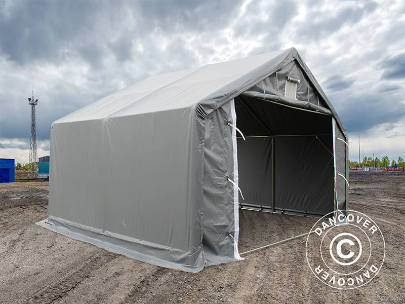 Lagertält PRO 4x4x2x3,1m, PVC, Grå - Image 10