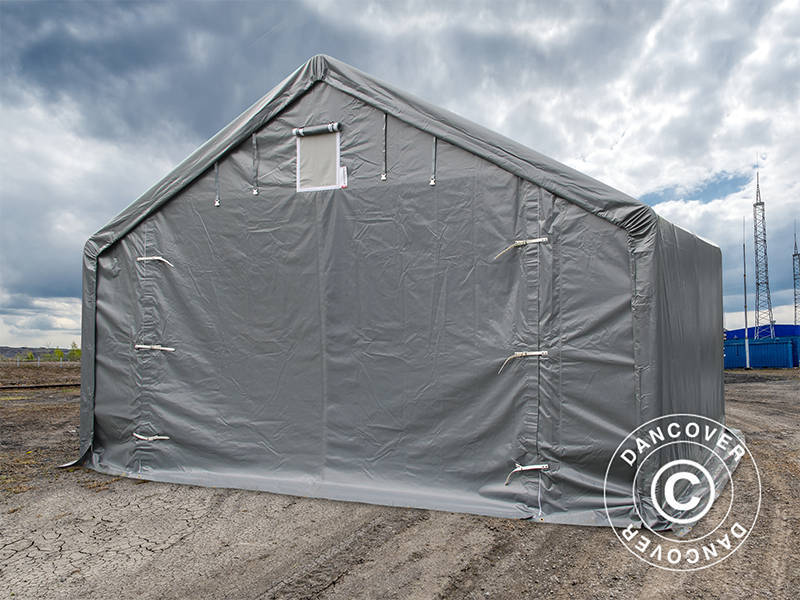 Lagertält PRO 4x4x2x3,1m, PVC, Grå - Image 11
