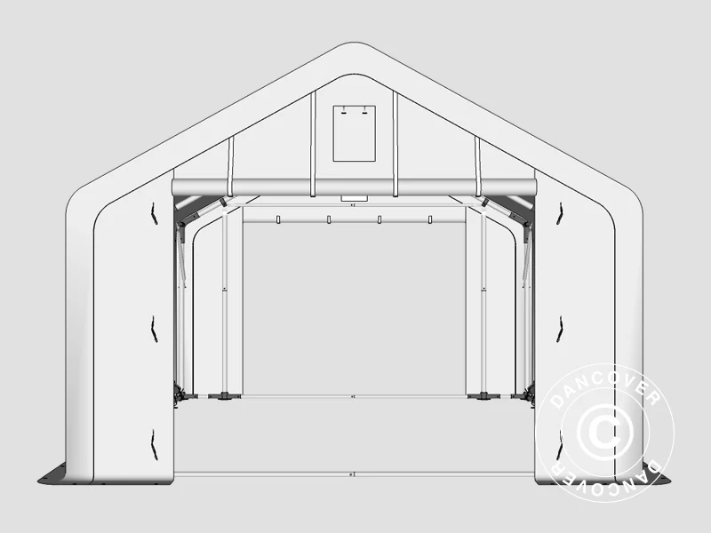 Lagertält PRO 4x4x2x3,1m, PVC, Grå - Image 13