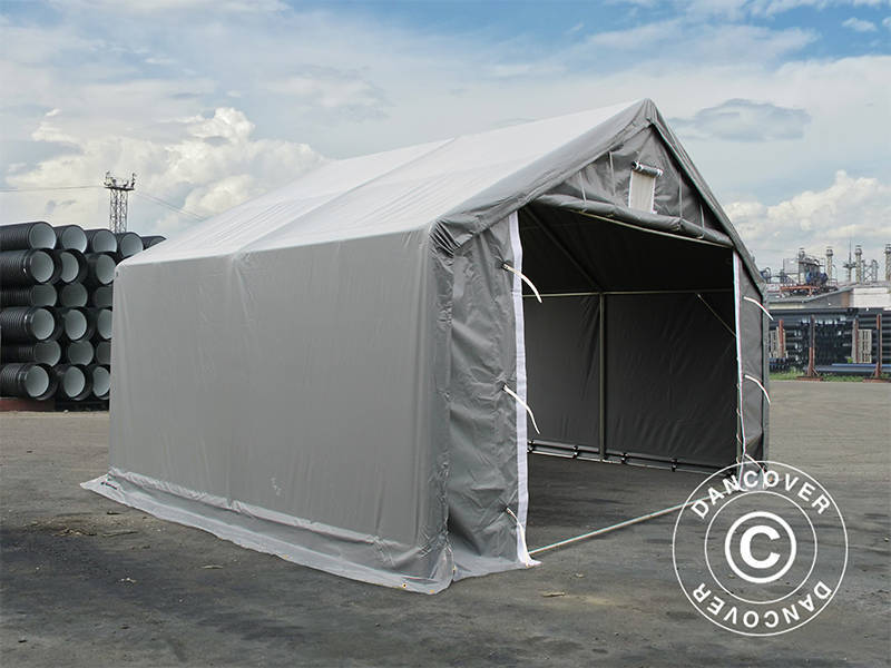 Lagertält PRO 4x4x2x3,1m, PVC, Grå - Image 2