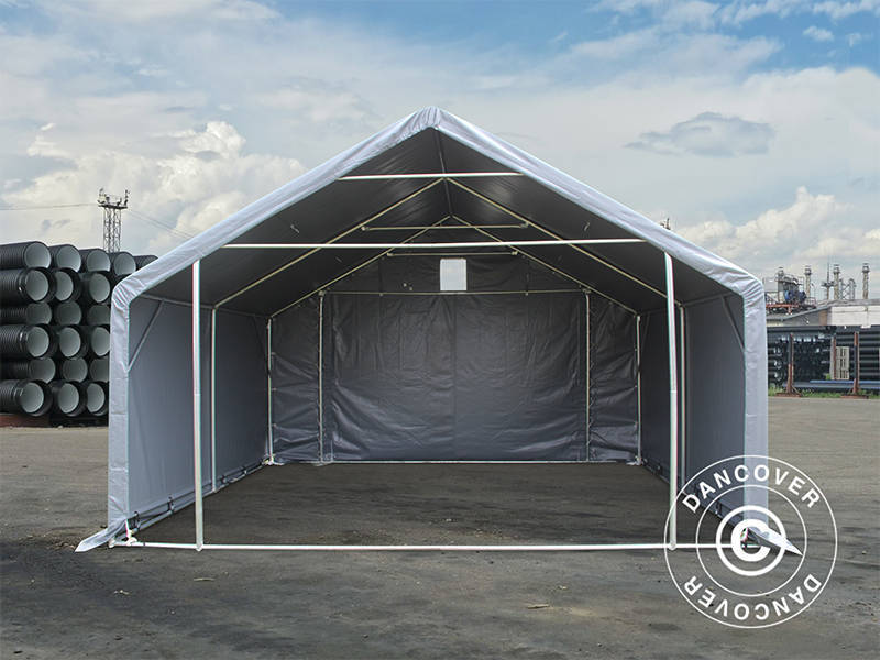 Lagertält PRO 4x4x2x3,1m, PVC, Grå - Image 5