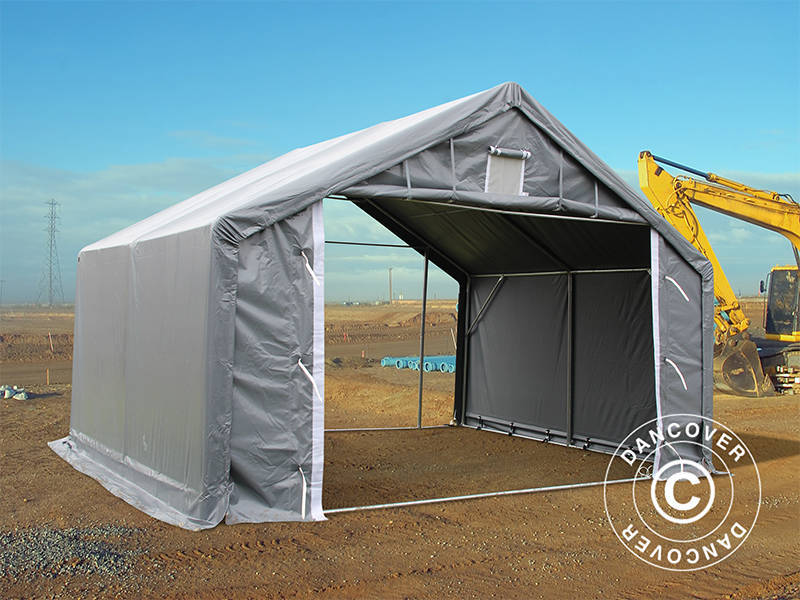 Lagertält PRO 4x4x2x3,1m, PVC, Grå - Image 6