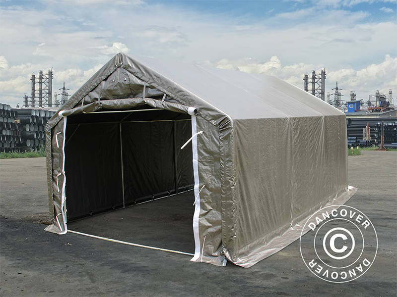 Lagertält PRO 4x6x2x3,1m, PE, Grå - Image 10