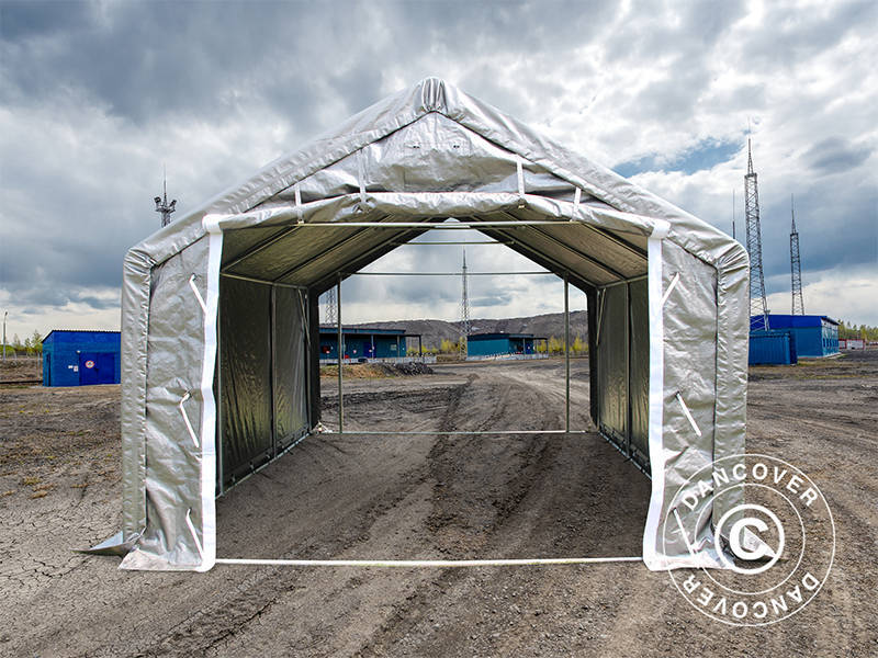 Lagertält PRO 4x6x2x3,1m, PE, Grå - Image 12