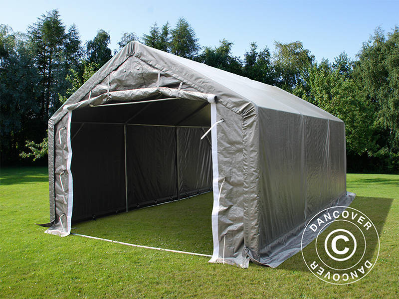 Lagertält PRO 4x6x2x3,1m, PE, Grå - Image 16