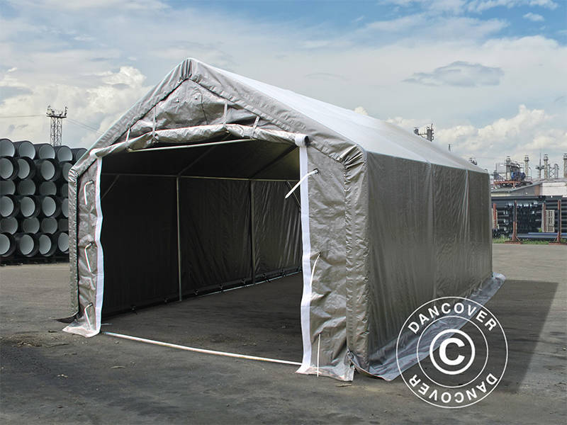 Lagertält PRO 4x6x2x3,1m, PE, Grå - Image 2