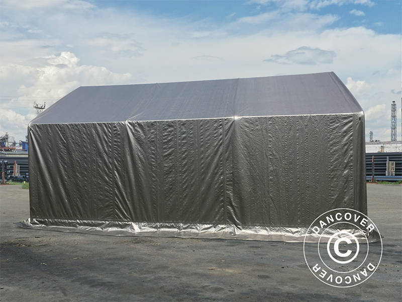 Lagertält PRO 4x6x2x3,1m, PE, Grå - Image 9