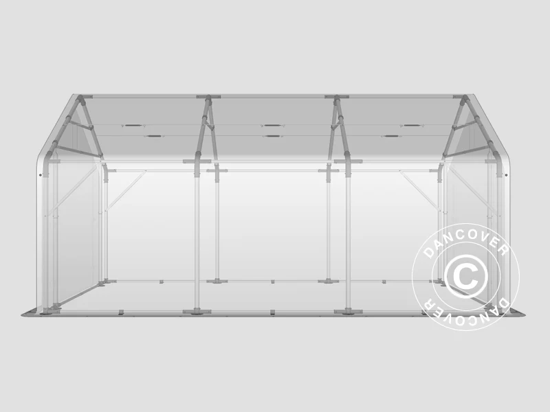 Lagertält PRO 4x6x2x3,1m, PVC, Grå - Image 11