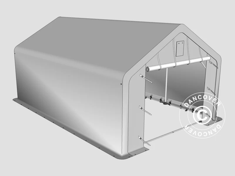 Lagertält PRO 4x6x2x3,1m, PVC, Grå - Image 14