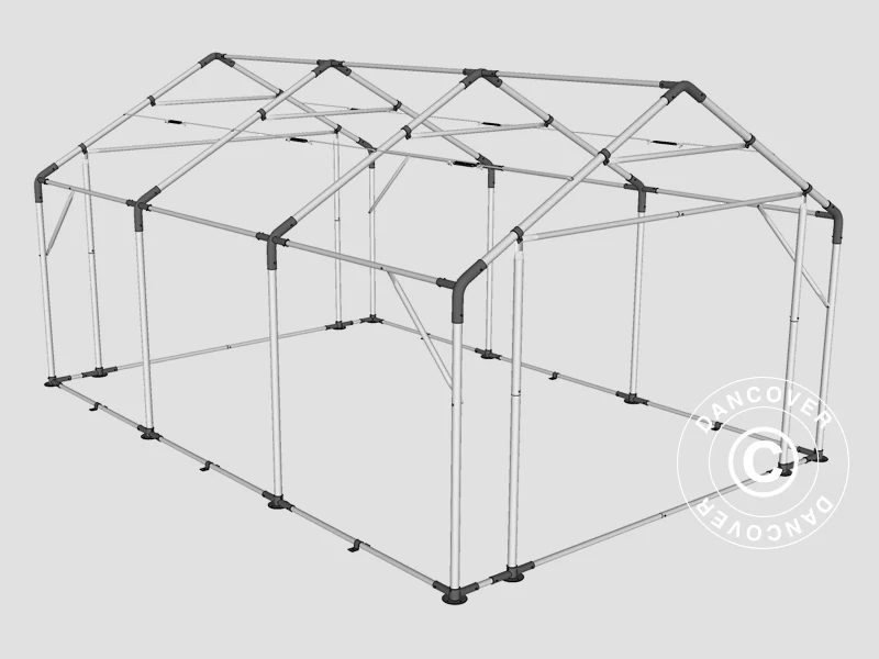 Lagertält PRO 4x6x2x3,1m, PVC, Grå - Image 16