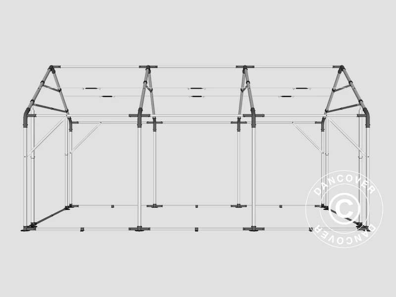 Lagertält PRO 4x6x2x3,1m, PVC, Grå - Image 18