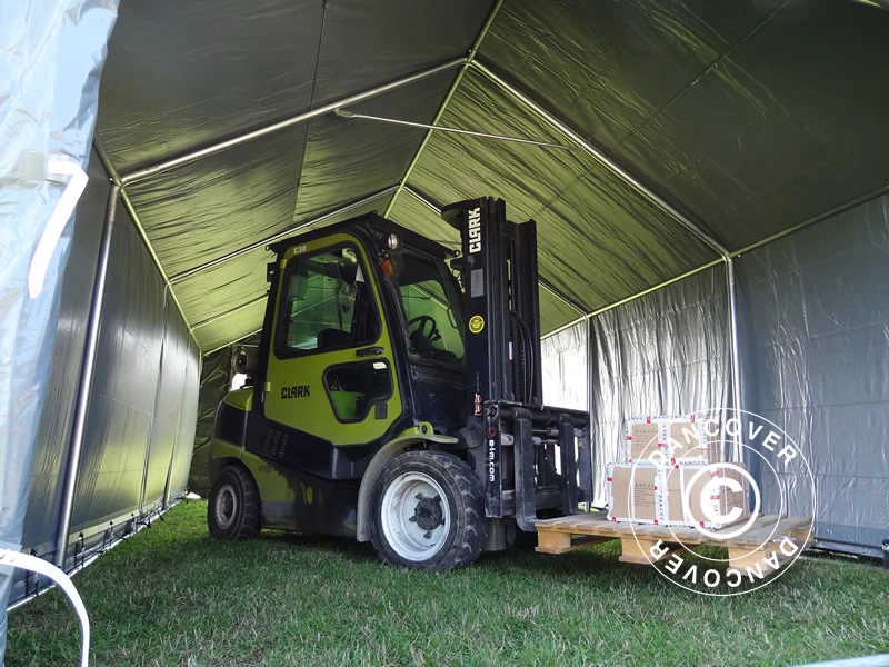 Lagertält PRO 4x6x2x3,1m, PVC, Grå - Image 3