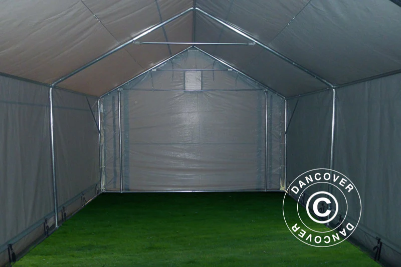Lagertält PRO 4x6x2x3,1m, PVC, Grå - Image 6