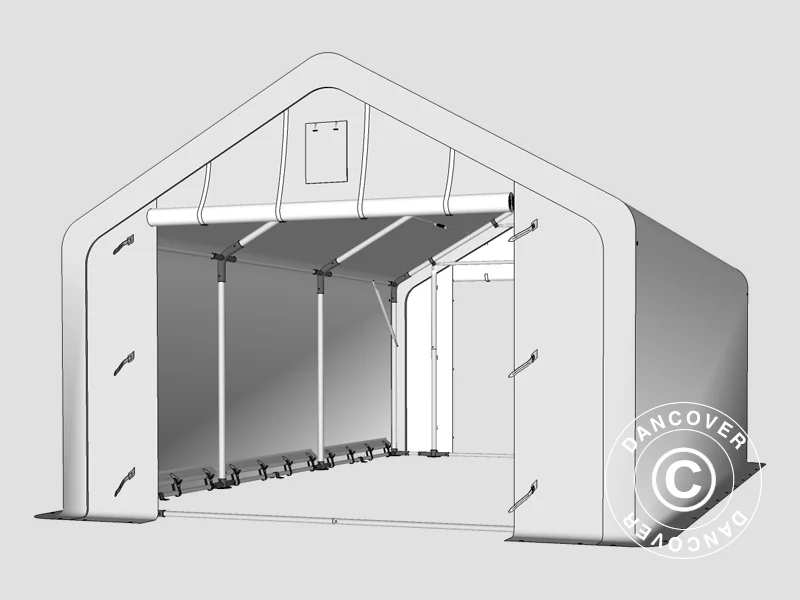 Lagertält PRO 4x6x2x3,1m, PVC, Grön - Image 17