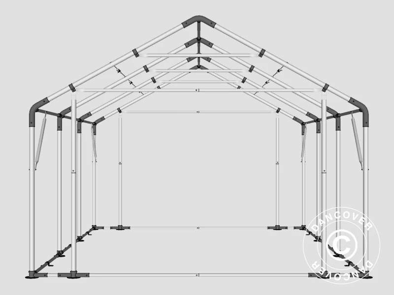 Lagertält PRO 4x6x2x3,1m, PVC, Grön - Image 21