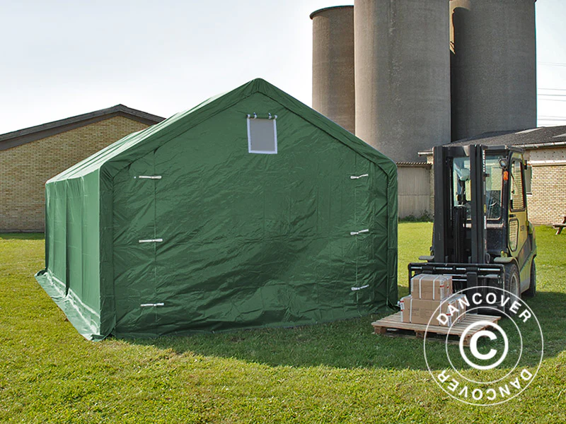 Lagertält PRO 4x6x2x3,1m, PVC, Grön - Image 3