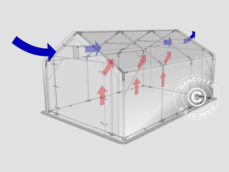 Lagertält PRO 4x6x2x3,1m, PVC, Grön - Image 4