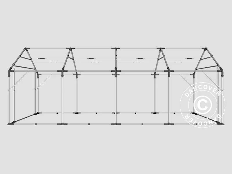Lagertält PRO 4x8x2x3,1m, PE, Grå - Image 12