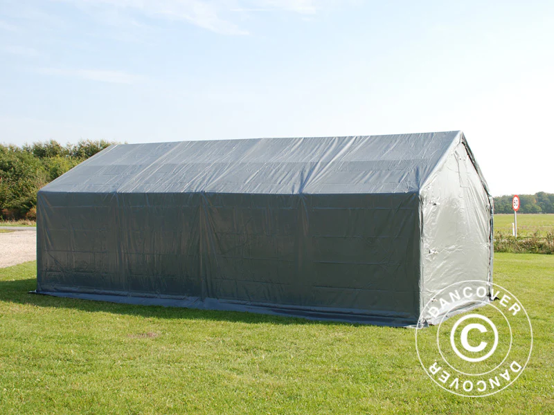 Lagertält PRO 4x8x2x3,1m, PVC, Grå - Image 3
