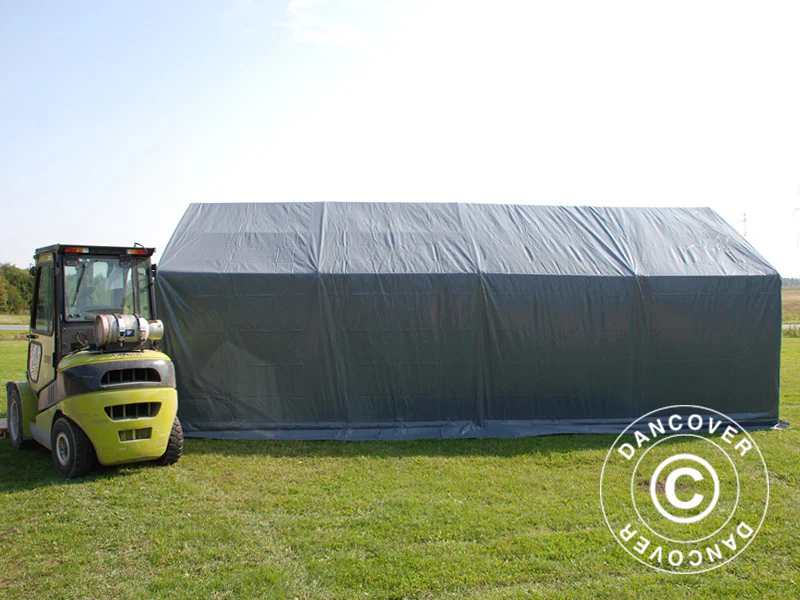 Lagertält PRO 4x8x2x3,1m, PVC, Grå - Image 4
