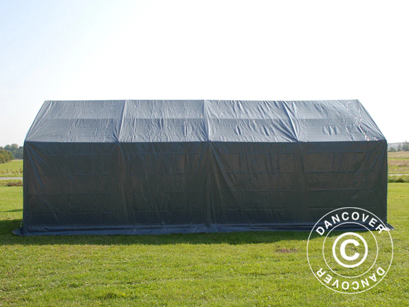Lagertält PRO 4x8x2x3,1m, PVC, Grå - Image 8