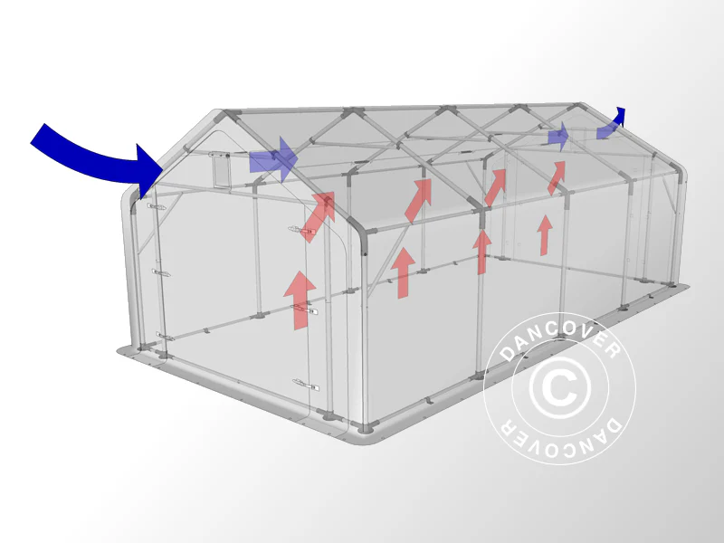 Lagertält PRO 4x8x2x3,1m, PVC, Grön - Image 4