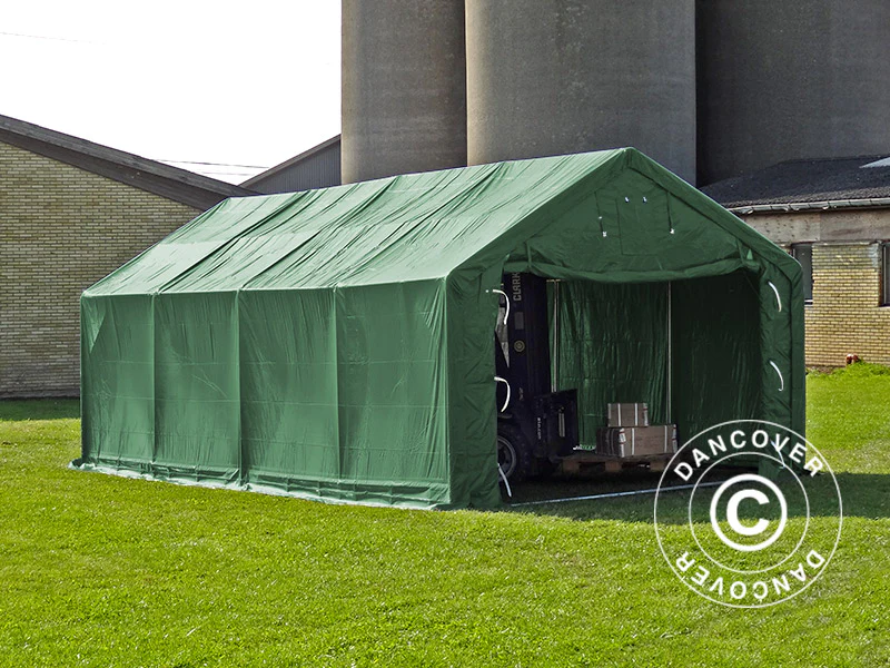 Lagertält PRO 4x8x2x3,1m, PVC, Grön - Image 7