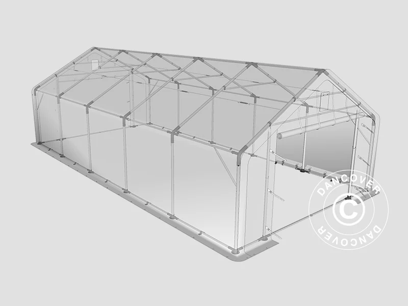 Lagertält PRO 5x10x2x3,39m, PVC, Grå - Image 11