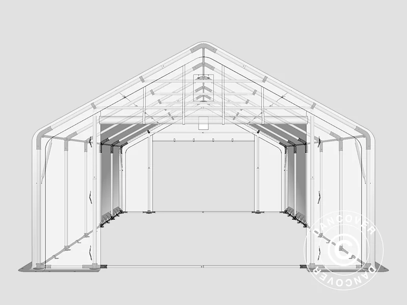 Lagertält PRO 5x10x2x3,39m, PVC, Grå - Image 12
