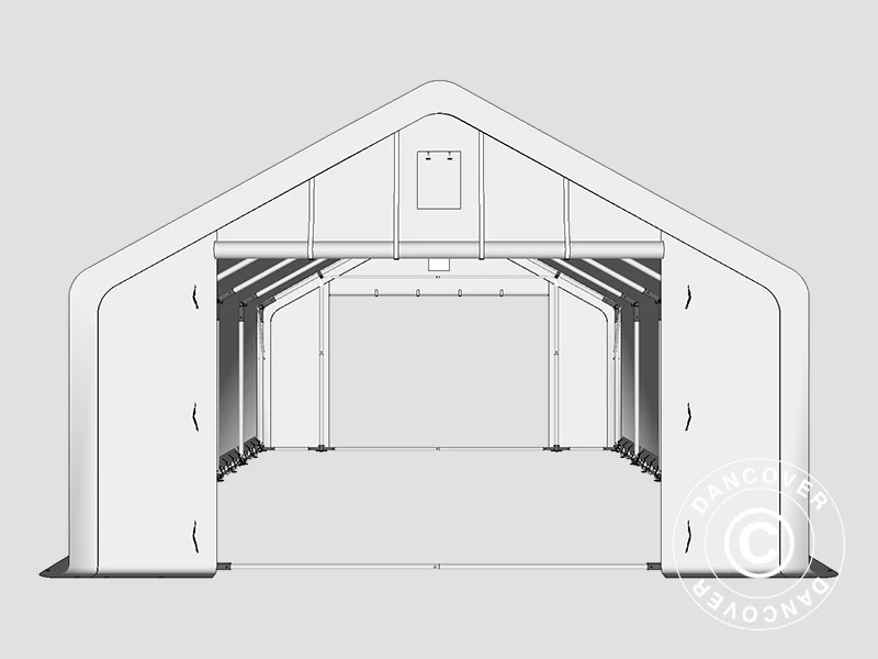 Lagertält PRO 5x10x2x3,39m, PVC, Grå - Image 16